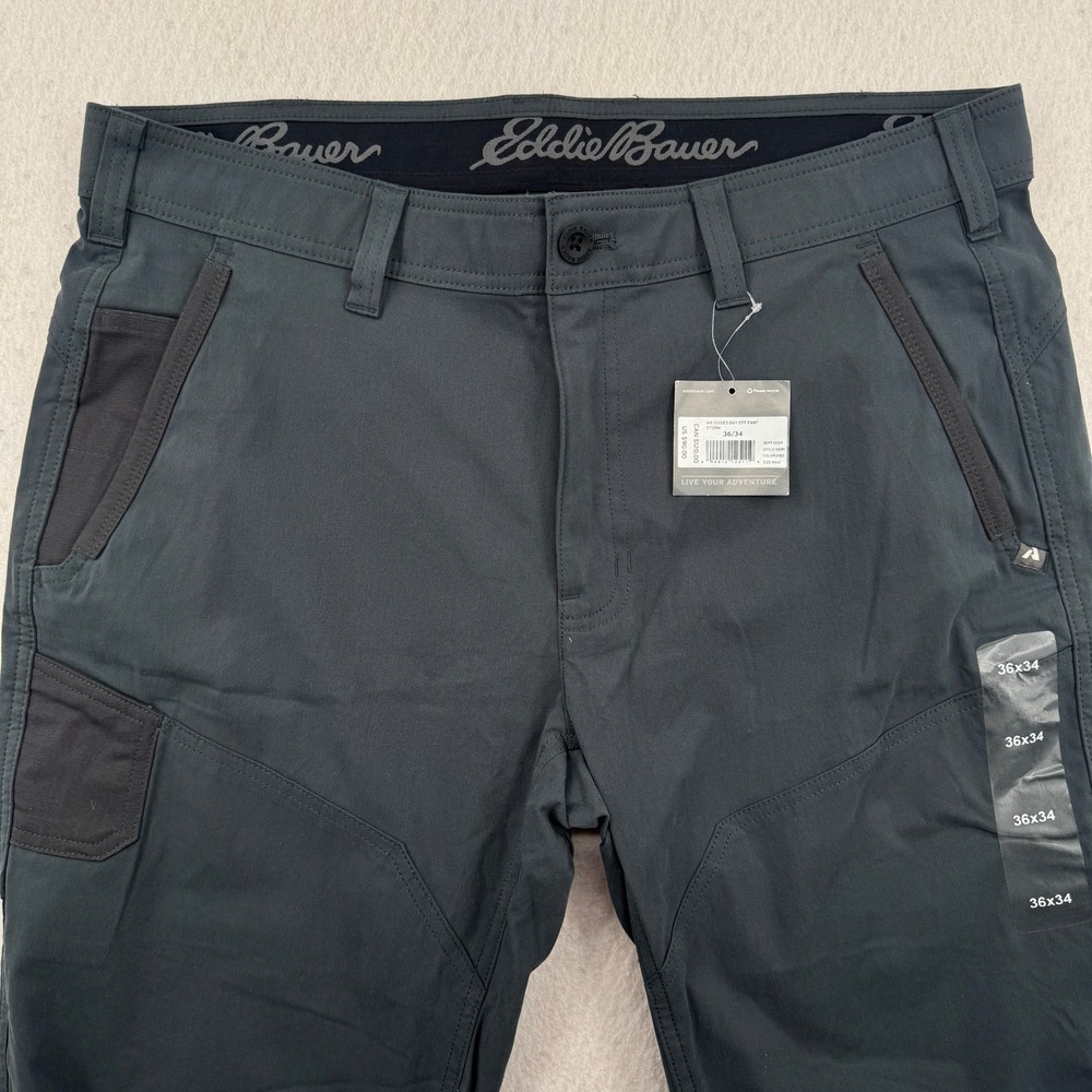 NWT Eddie Bauer First Ascent Guides Day Off Pants Storm Gray Mens 36x34 Hiking